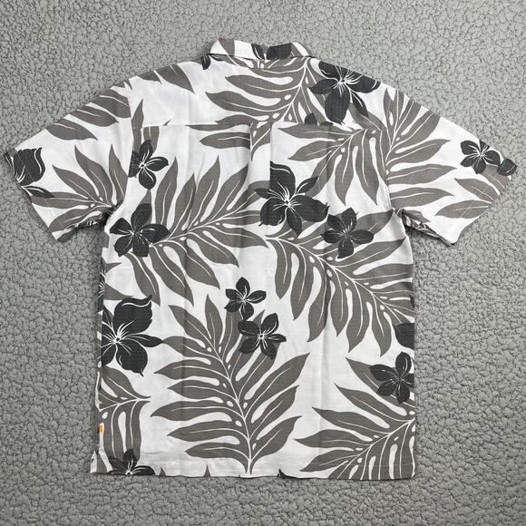 Quiksilver Waterman Button Shirt Mens L Shonan Hawaiian Palm Tencel Comfort Fit - Picture 6 of 8